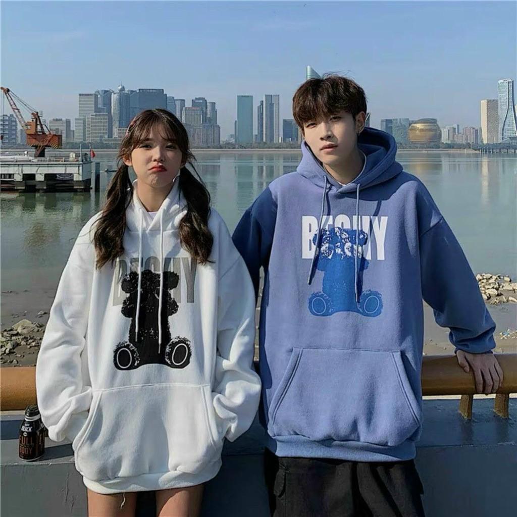 Áo khoác nam nữ nỉ ngoại hoodie gấu BEGKY