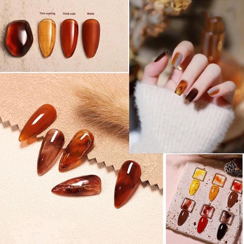 Set sơn gel thạch hổ phách 6 màu Vendeeni15ml tặng kèm bảng màu