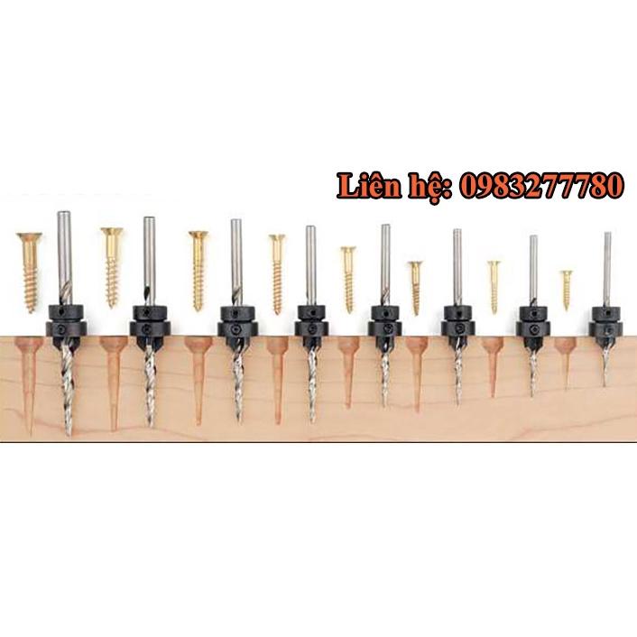 Bộ 7 Mũi Khoan Mồi Bắt Âm Vít Trên Gỗ Từ 3mm Đến 10mm