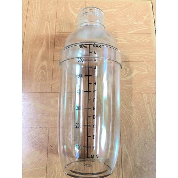 Ly lắc pha chế nhựa trong 500ml 700ml 1000ml nhựa dày không rĩ cốc pha chế cocktail lắc cà phê sữa có vạch đo dung tích