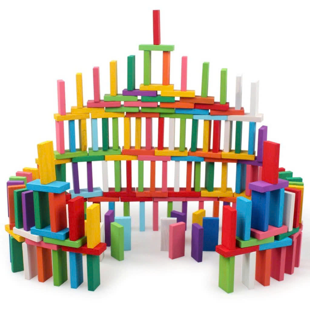100 Quân Domino Xếp Hình Tập Nhận Biết MÀU SẮC Kích Thích TƯ DUY SÁNG TẠO Đồ Chơi Bằng Gỗ Tự Nhiên - Hàng Chính Hãng ĐỒ CHƠI TRÍ TUỆ