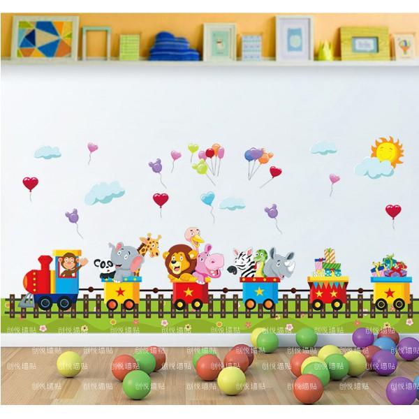 Decal trang trí tường - Xe Lửa Thú mới nhí 03