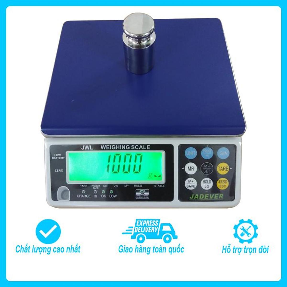 Cân điện tử thông dụng Jadever JWL, Mức cân 15kg, độ chia 0.5g