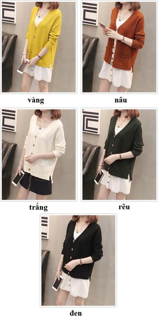 áo len nữ đẹp, áo len nữ 2 túi dáng cardigan