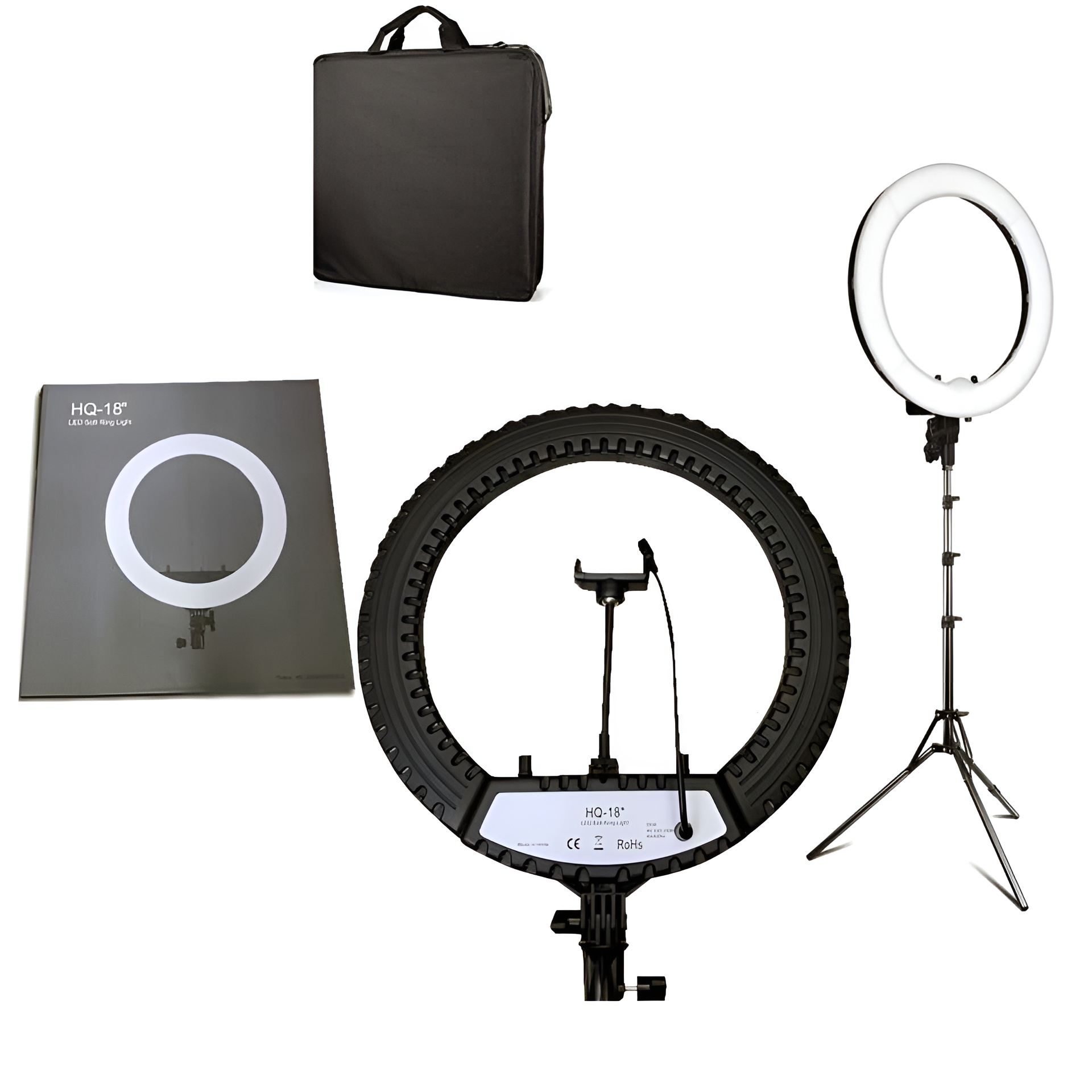 Bộ giá đỡ tripod tích hợp đèn livestream selfie 3 chế độ sáng HQ-18 và HQ-18N - Hàng chính hãng