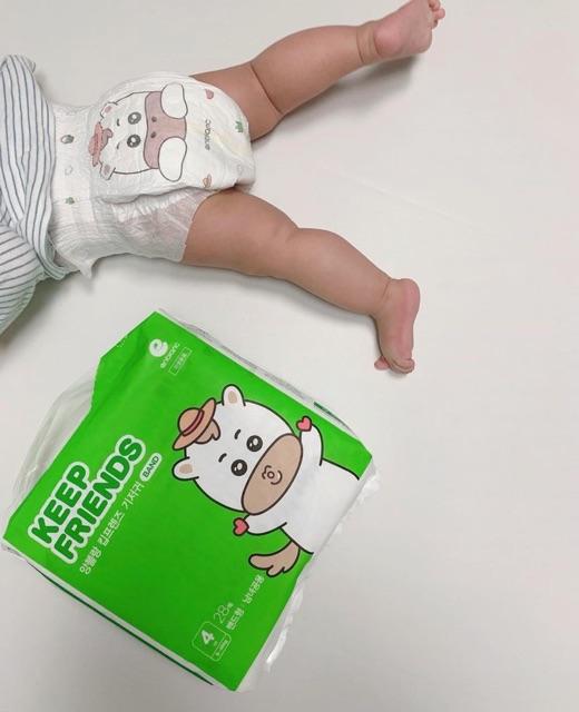 ( Tặng Khăn Mini ) Tã Bỉm Dán Hàn Quốc Enblanc Keep Friends Cho Bé Size L 28 Miếng (9-14kg) Chống Hăm, Chống Tràn