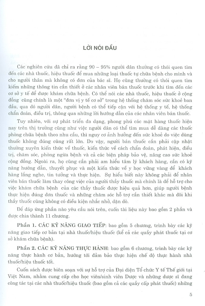 Kỹ Năng Giao Tiếp Và Thực Hành Tốt Tại Nhà Thuốc (Dùng Cho Đào Tạo Dược Sĩ Và Học Viên Sau Đại Học)