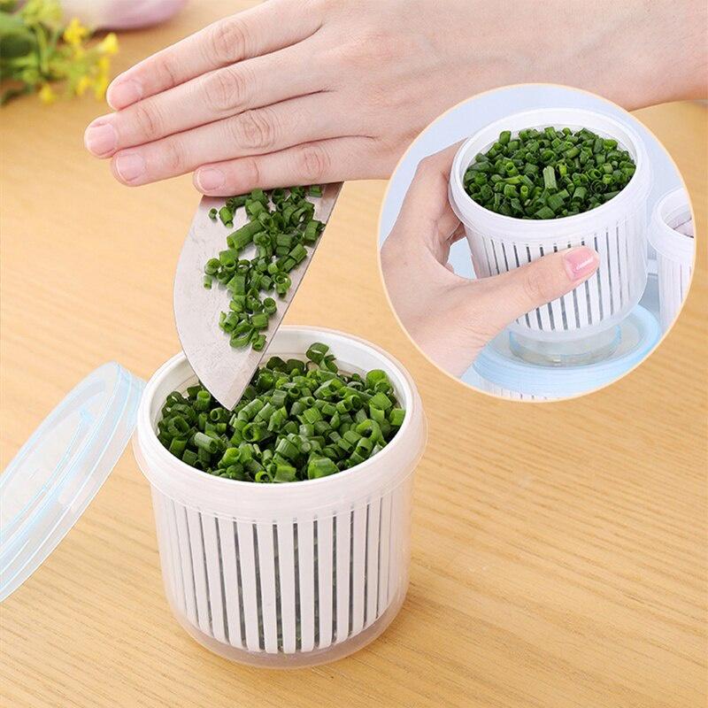 Round Transparent Double Drain Refrigerator Storage Box Ingredients Box Home Organizer Food Container Kitchen Accessories