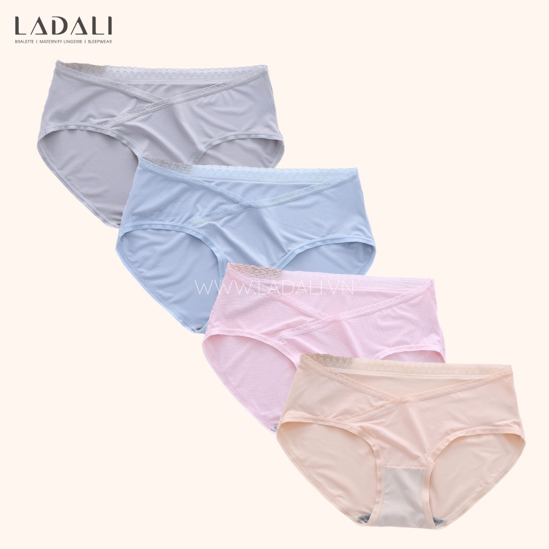 Quần Lót Bầu Sau Sinh Ladali Cotton Cạp Chéo Kháng Khuẩn Thông Hơi Co Giãn Tốt - Hàng Cao Cấp