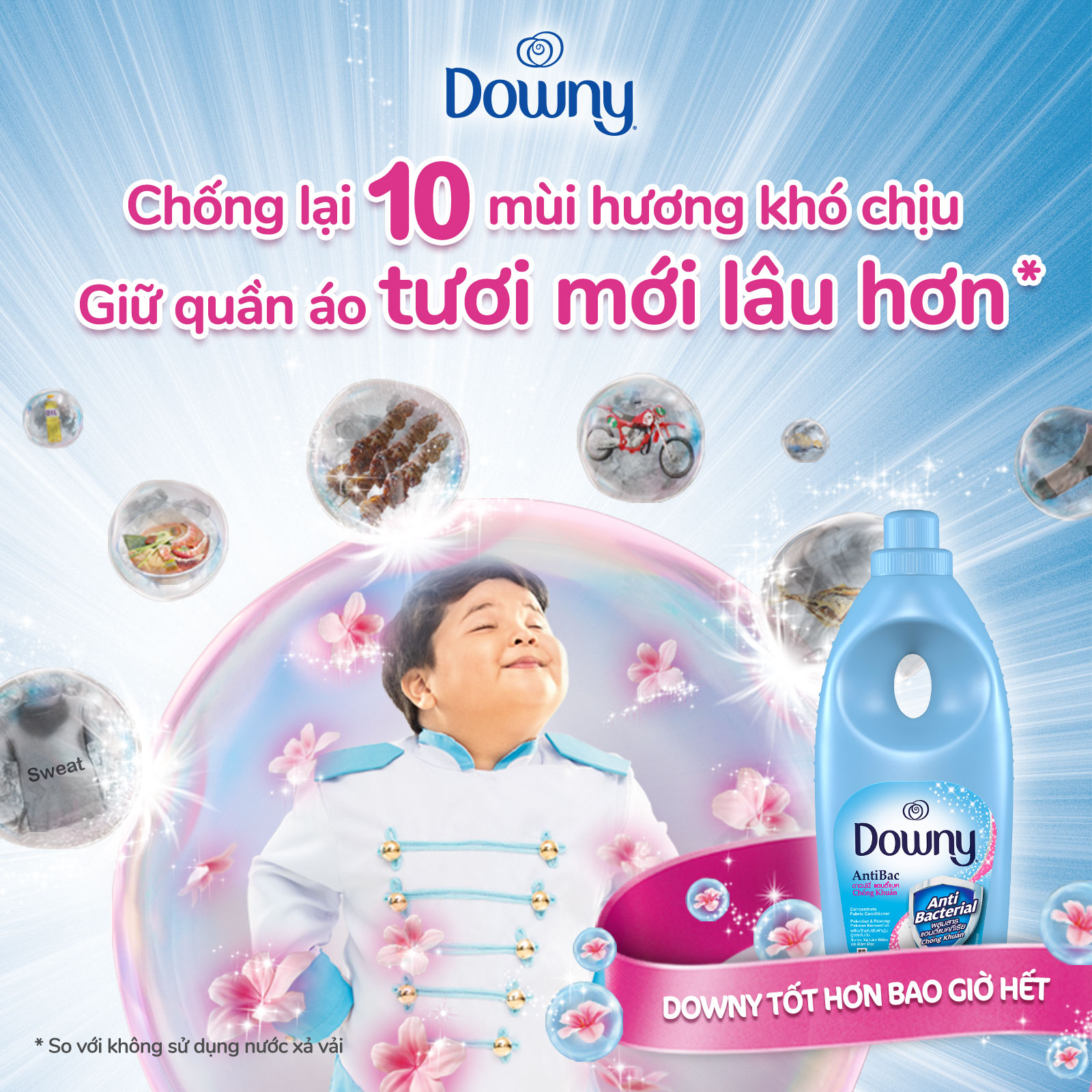 Nước Xả Vải Downy Đam Mê/ Quyến Rũ/ Nắng Mai/ Chống Khuẩn Ngăn Mùi Hôi Dạng Chai 4L