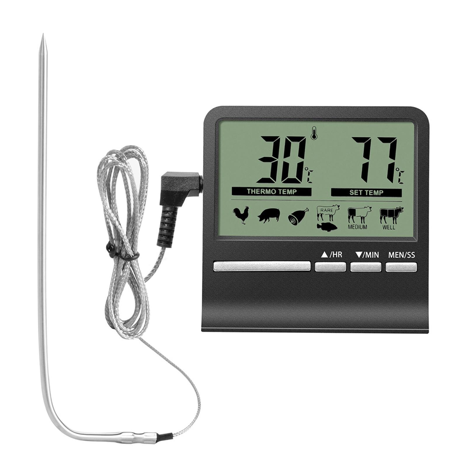 Digital Food Thermometer LCD Display for Outside Grill Kitchen Cooking