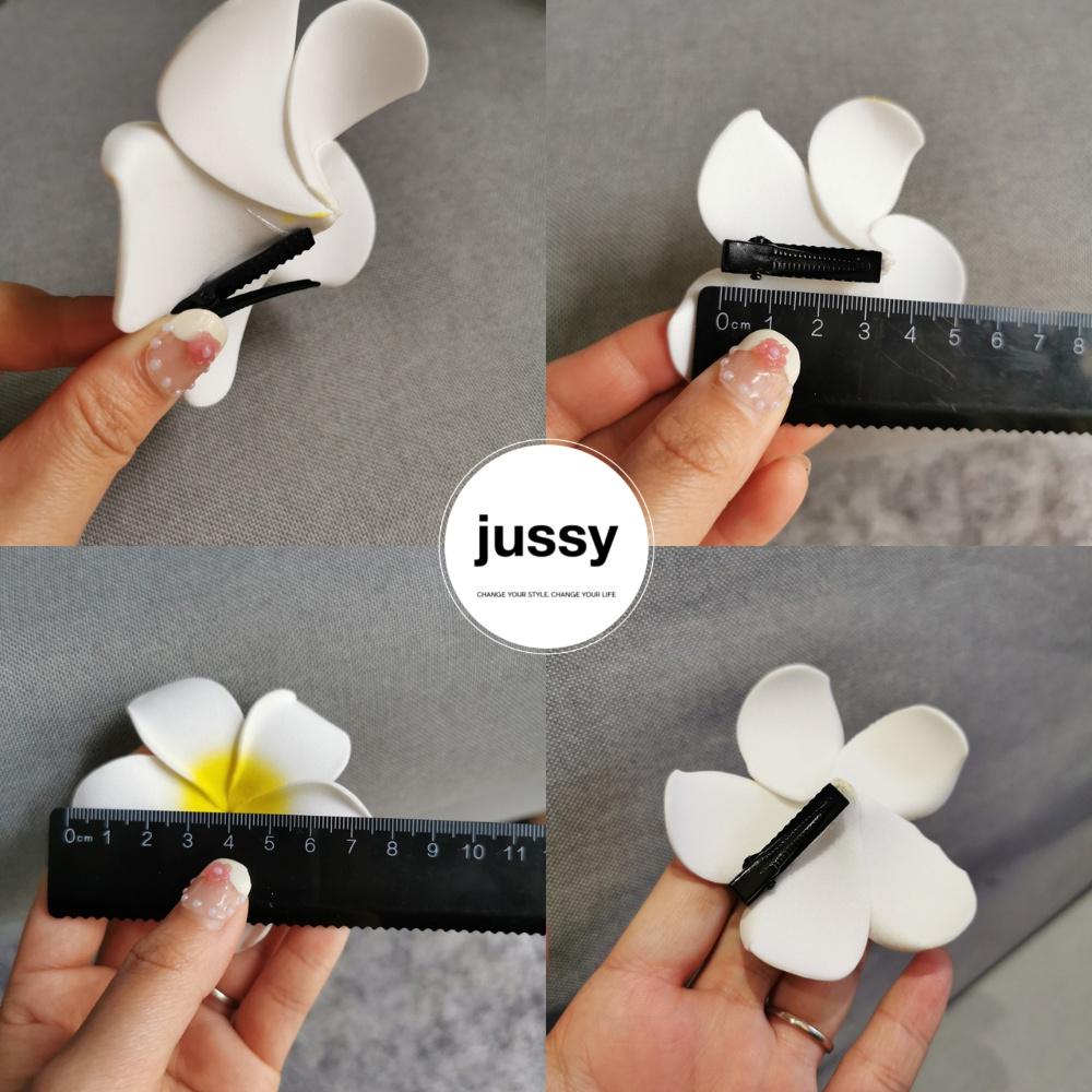 Set 2 Kẹp Tóc Hoa Sứ Xinh Xắn Jussy Fashion Kiểu Cài Tóc Hoa Dễ Thương Đi Biển