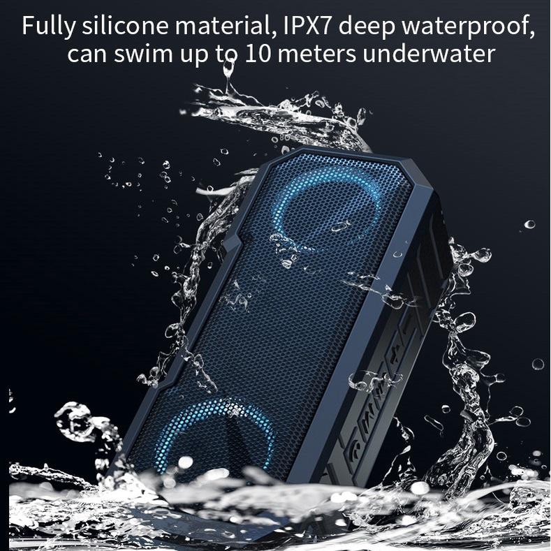 Loa nghe nhạc bluetooth NUTEK X8 để bàn có đèn led không dây, chuẩn IPX7, âm thanh sống động, pin siêu trâu