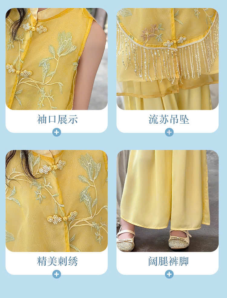 Set bộ cổ trang hanfu phong cách trung hoa cho bé gái diện lễ tết trung thu đẹp size 110-170 hàng Quảng Châu