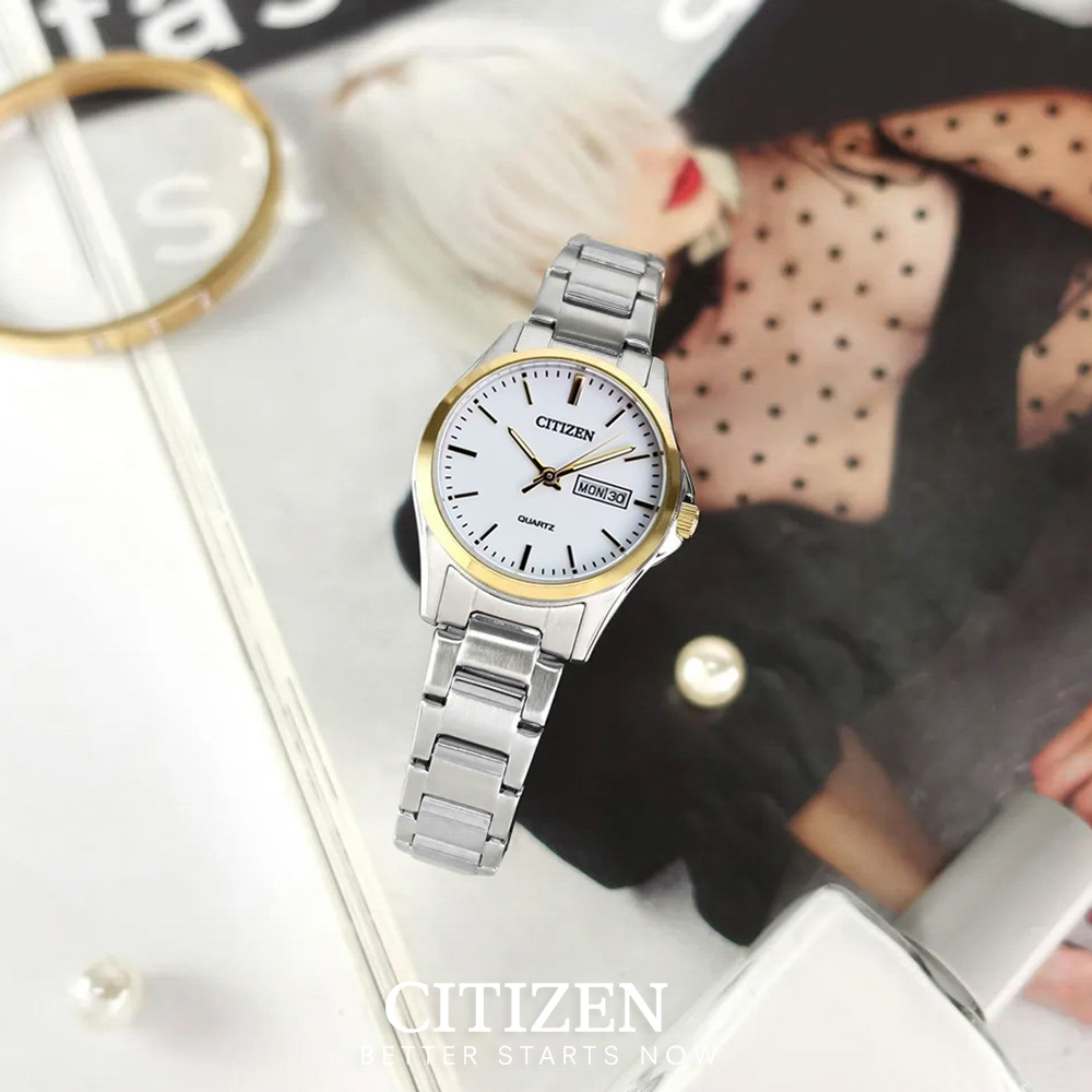 Đồng Hồ Nữ Citizen Dây Thép Không Gỉ EQ0596-87A - Mặt Trắng