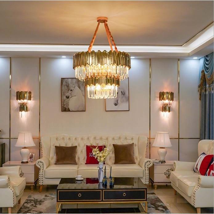 Đèn chùm SUATA pha lê hiện đại trang trí nội thất sang trọng