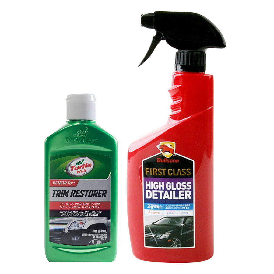 Combo Phục Hồi Đồ Nhựa Turtle Wax (296ml) Và Nước Đánh Bóng Sơn Bullsone (550ml) - Tặng Nước Rửa Xe Đánh Bóng Formula1 (946ml)