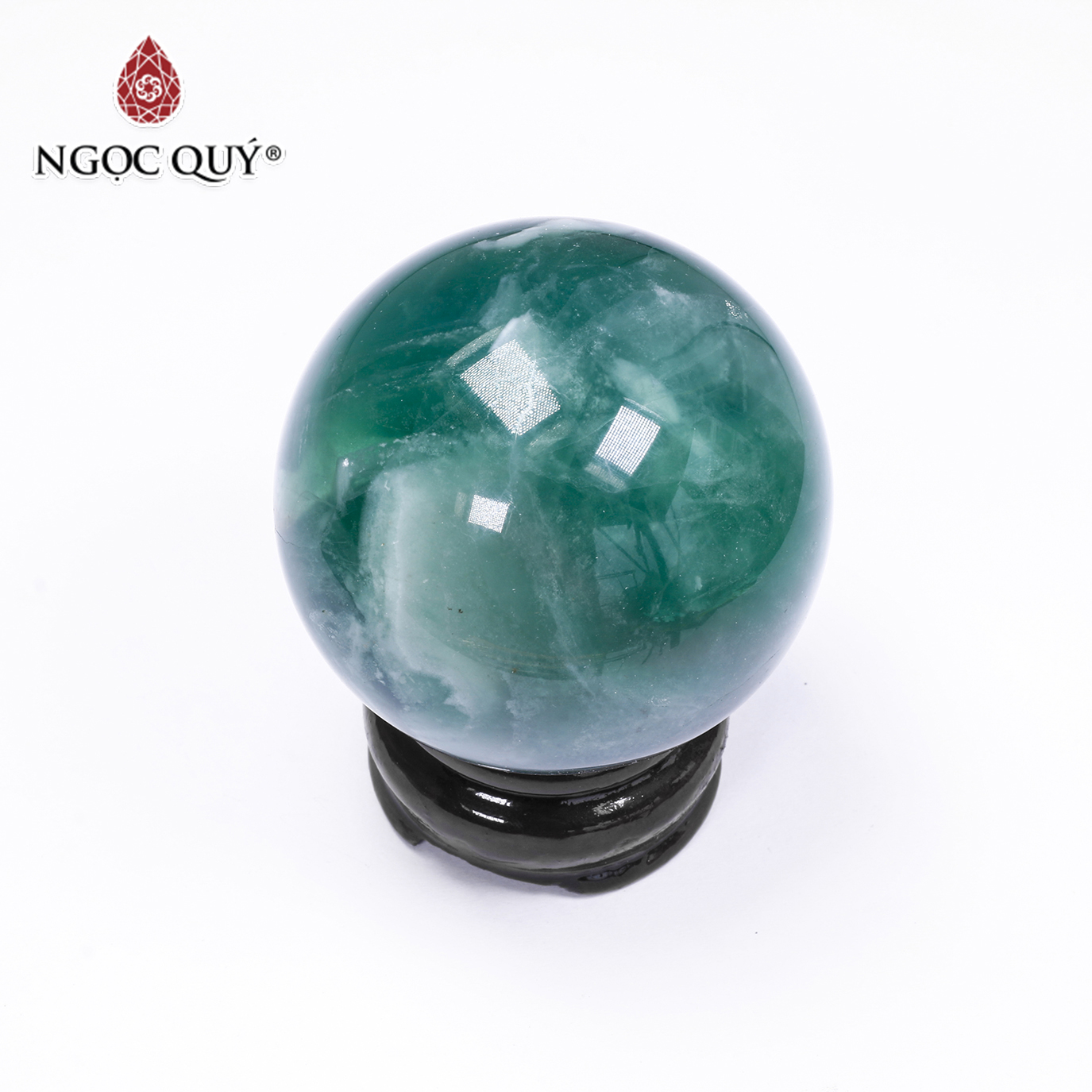 Quả cầu đá Florite mệnh hỏa, mộc - Ngọc Quý Gemstones