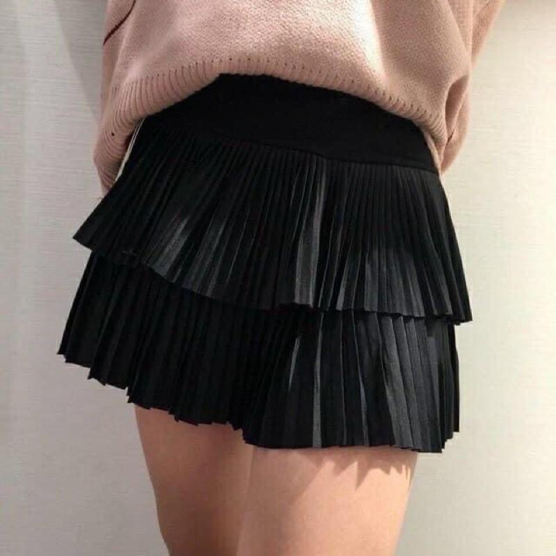 Chân váy ngắn xếp ly tầng