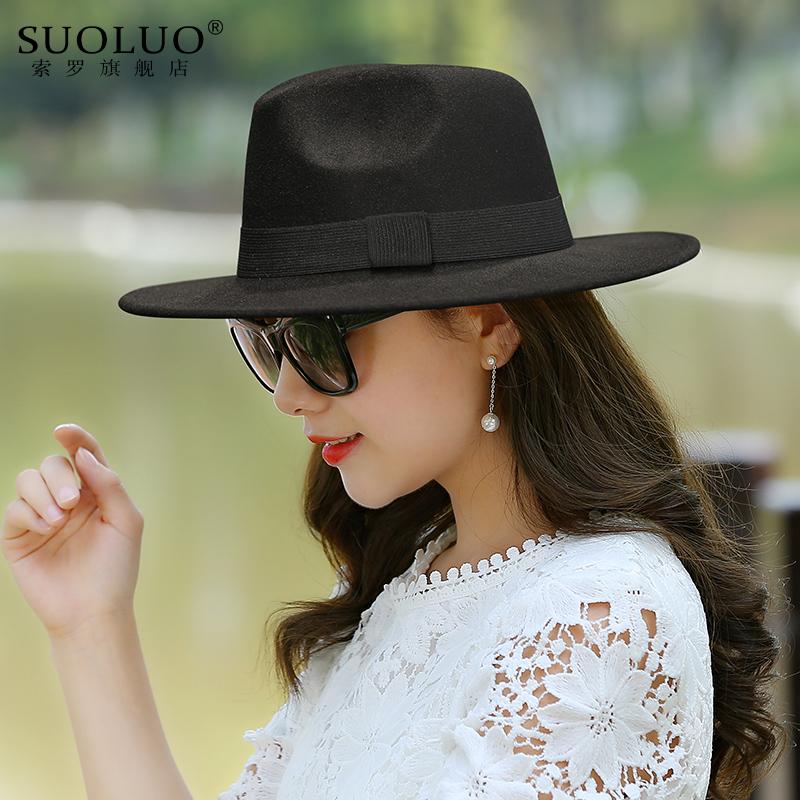 Cha Mẹ Nón Rộng Vành Thu Đông Thời Trang Nữ Mũ Jazz Bộ Đội Mùa Đông Nón Fedora Dành Cho Người Đàn Ông Mũ Len Thời Trang Chapeau femme Đen Nón
