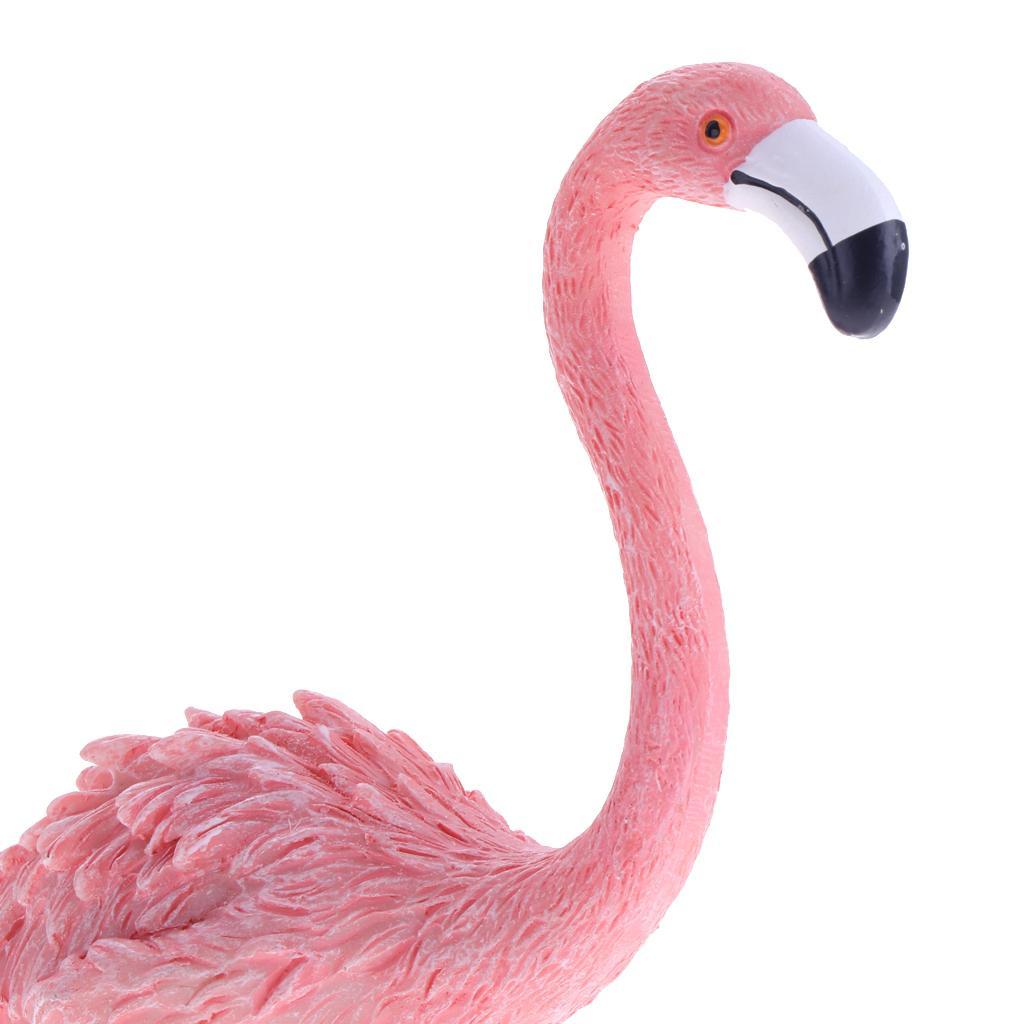 3pcs Flamingo Figurine Miniature Sculpture Glass Base Stand Table Ornament