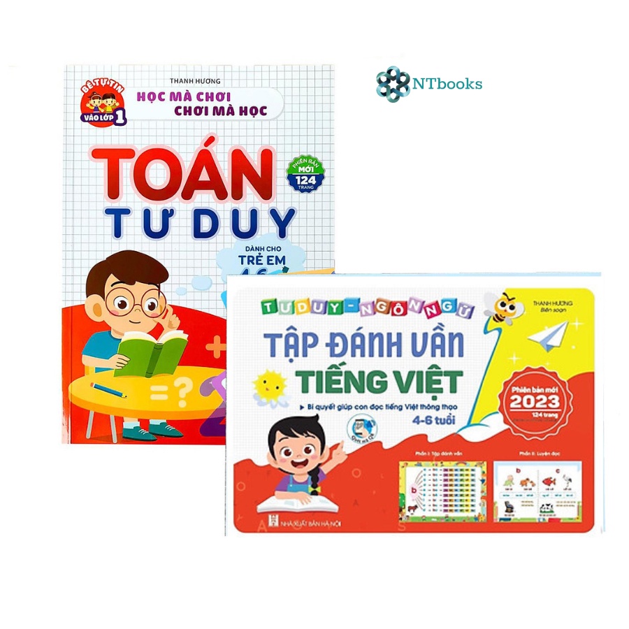 Combo Sách Tập Đánh Vần Tiếng Việt Và Toán Tư Duy Cho Trẻ Tự Tin Vào Lớp 1 Từ 4-6 tuổi
