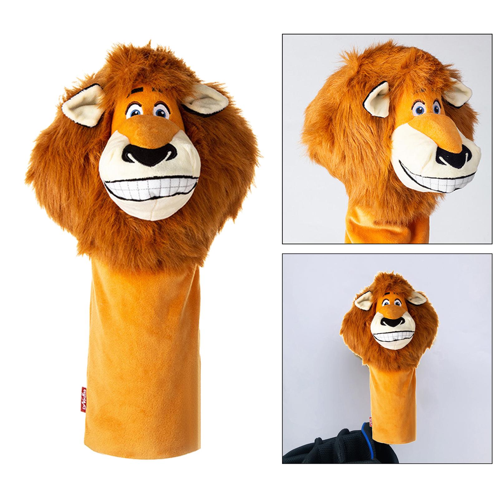 Cute Plush Golf Head Cover Animal Lion Club No.1 Driver Headcover Protective Professional Universal Club Carrying Protector Accessories for Golfer
