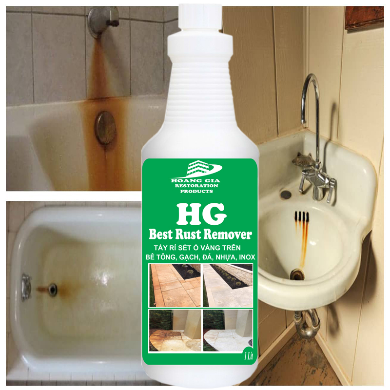 Dung dịch tẩy ố mốc rỉ sét ố vàng trên đá , Bê tông, nhựa HG Best Rust Remover 1000ml