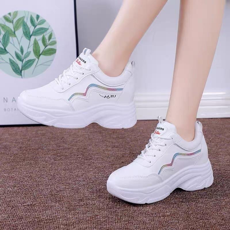 Giầy Sneaker nữ,đế độn 5p, kiểu dáng trẻ trung, phong cách Hàn Quốc mẫu mới Hot trend 2021 giày nữ đi học, đi làm