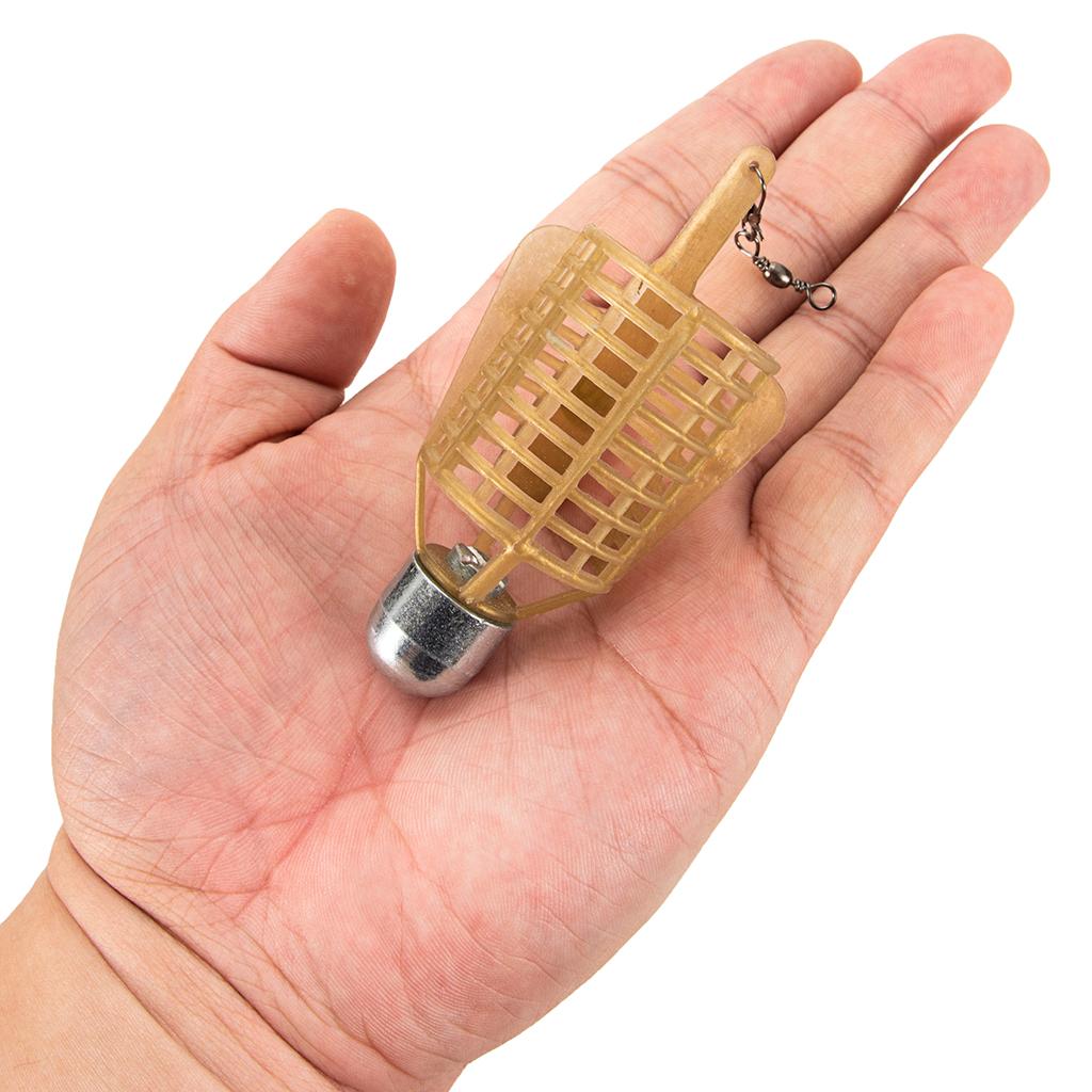 5X ABS Fishing Bait Cage Lure Cage Bait Fishing Basket Feeder Holder 20g