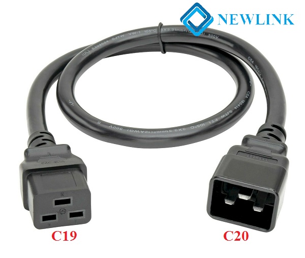 Dây nguồn UPS, Server, PDU chuẩn C19-C20 dài 1M, 2M 3 mét NEWLINK tiết diện 12AWG (3.31mm2)