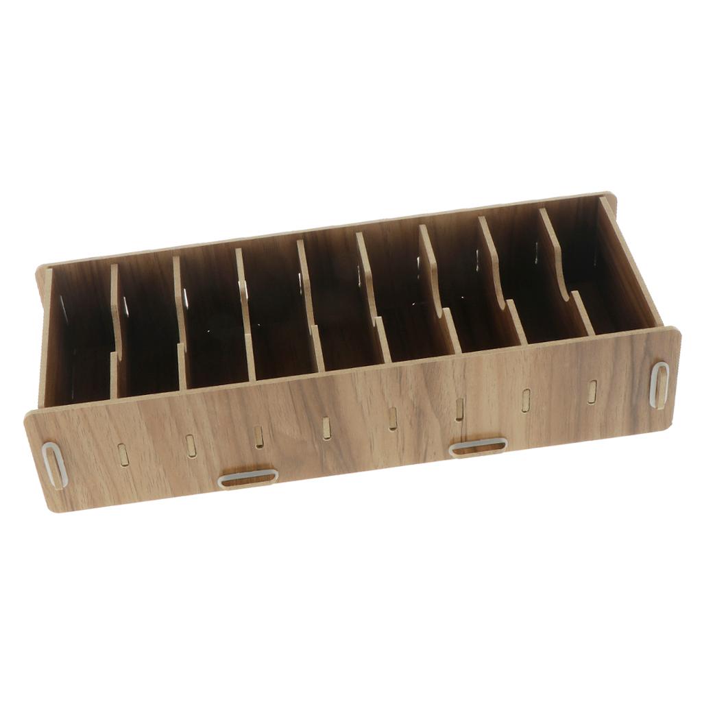 6X Wooden Card Holder, Card Case Storage Box Organizer for Office Cherry Wood