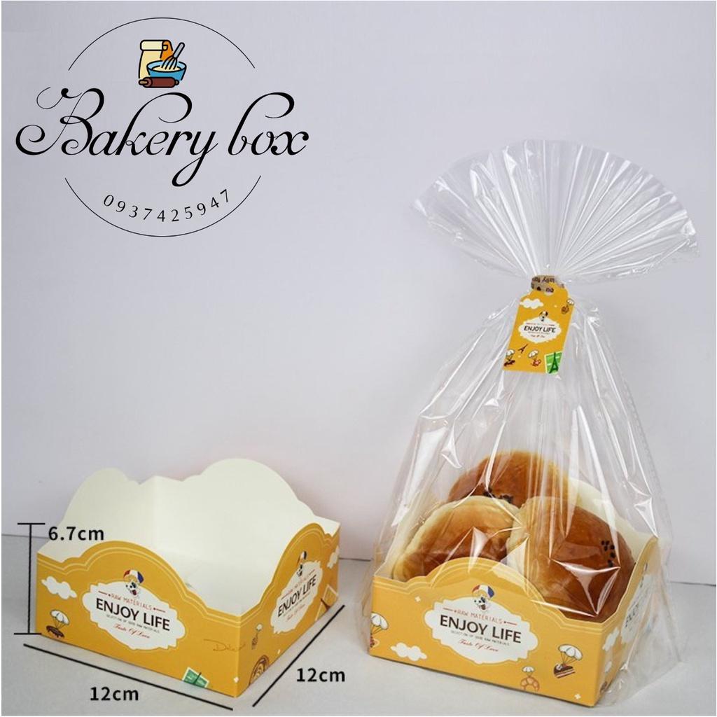 100 Túi Đựng Bánh Cookie Size Lớn Kèm Đế Giấy Và Dây Buộc