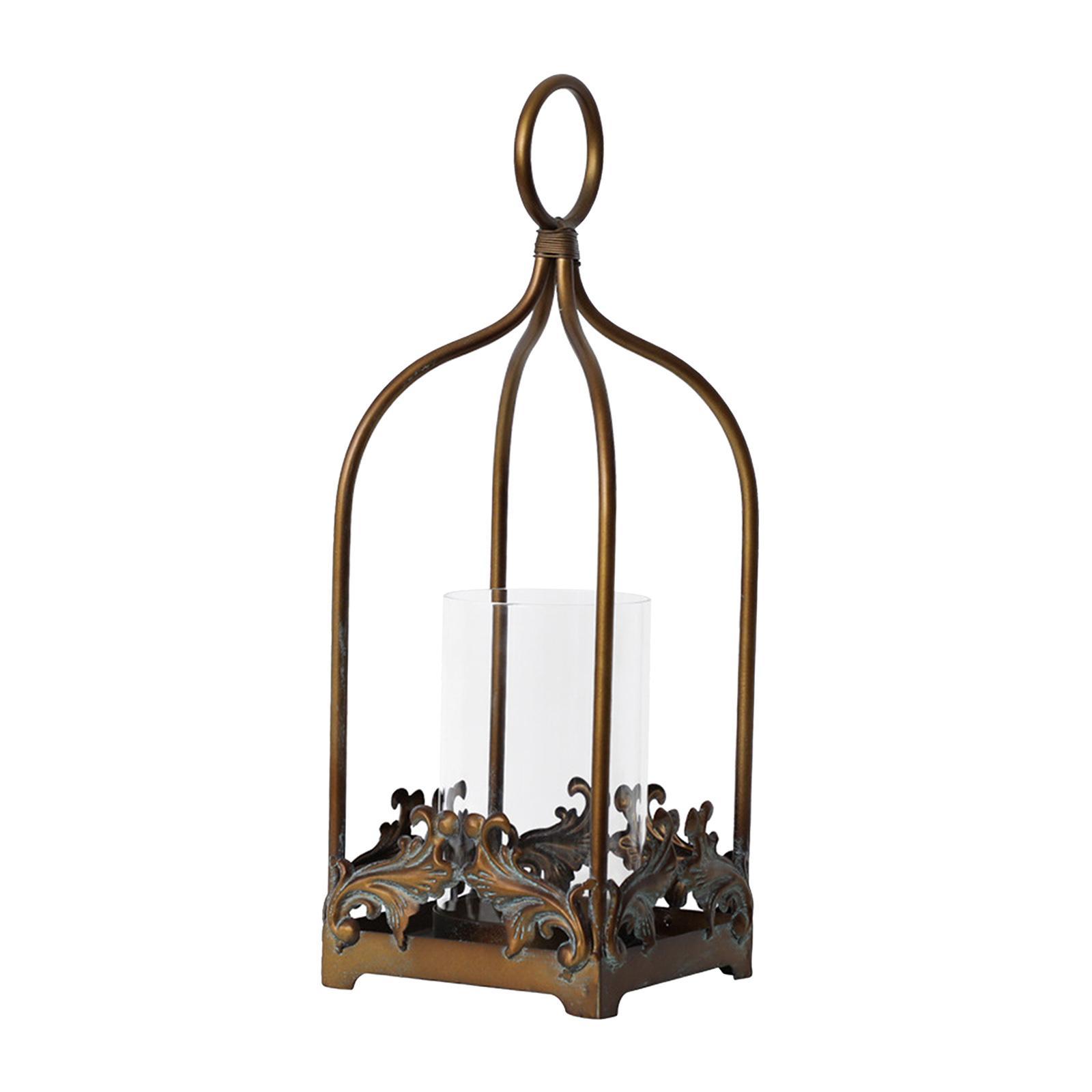 Retro Candle Holder Bird Cage Wedding New Year Party Ornament