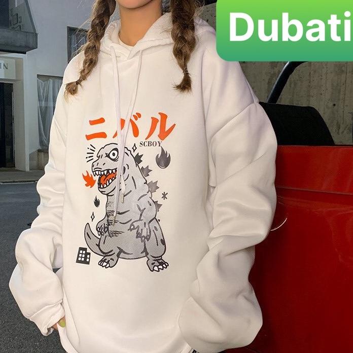 ÁO KHOÁC NỈ HOODIE KHỦNG LONG 3 MÀU NAM NỮ CHẤT VẢI MỊN DÀY PHONG CÁCH HÀN QUỐC- DUBATI FASHION