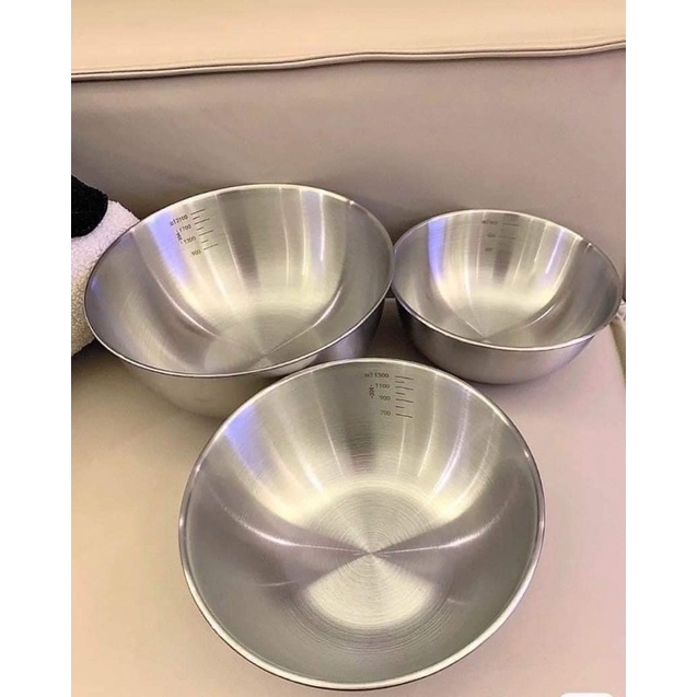 Set 3 tô trộn bột inox