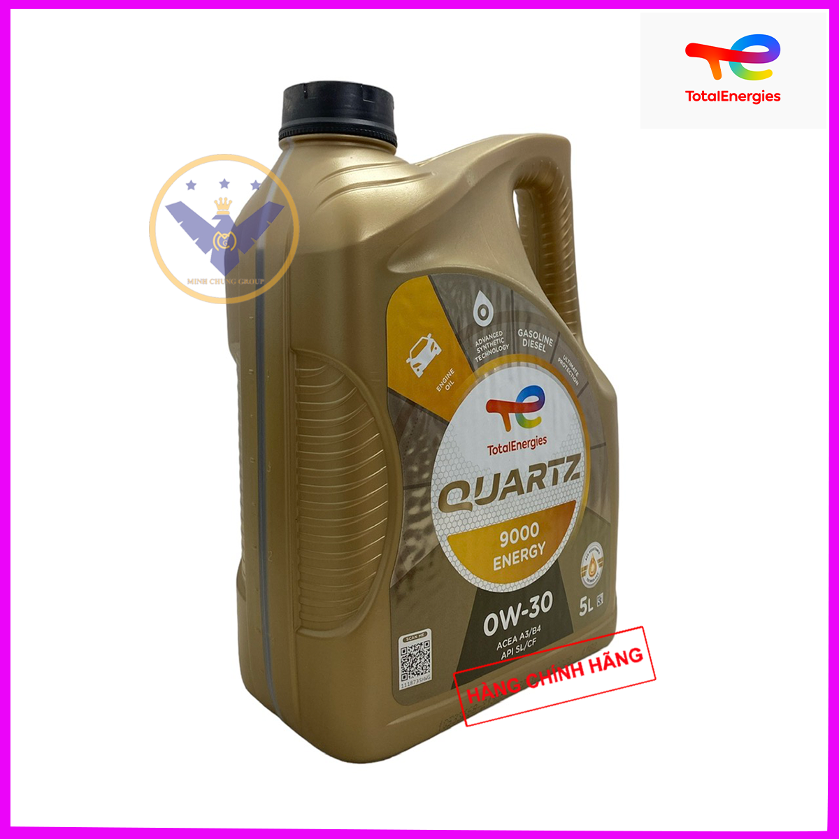 Combo 2 can 5 lít dầu nhớt ô tô cao cấp tổng hợp Total Quazt 9000 0W-30