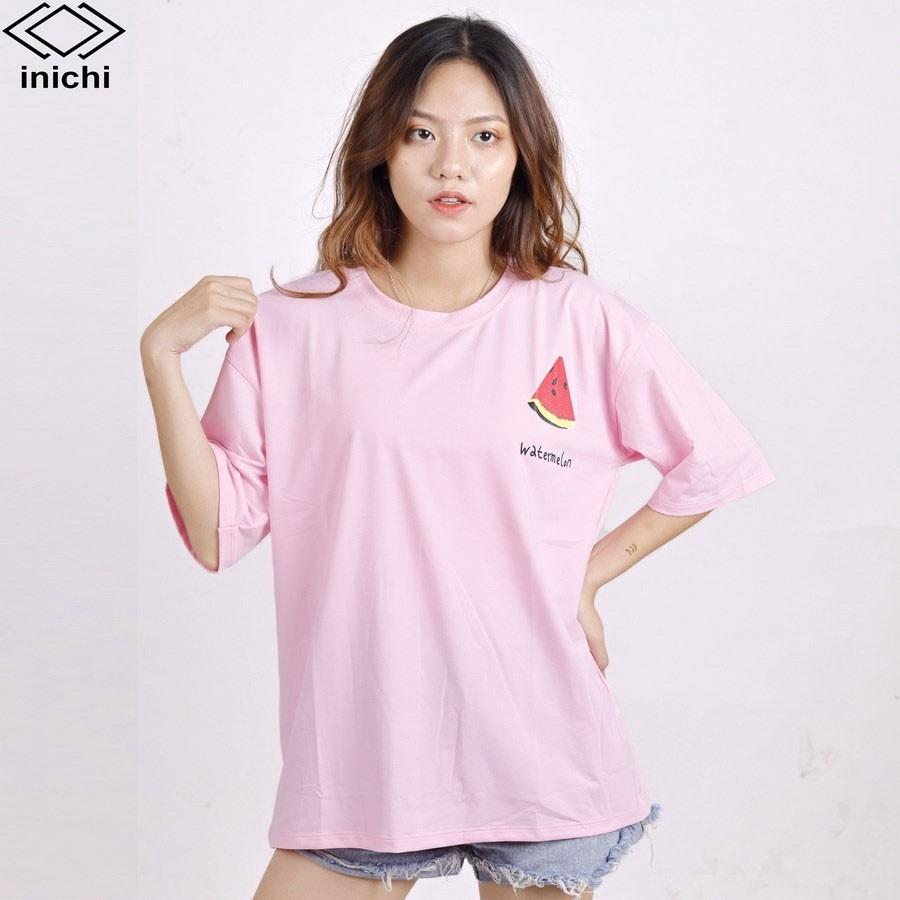 Áo thun INICHI unisex tay lỡ form rộng cá tính, hình in hình dưa hấu - IC639