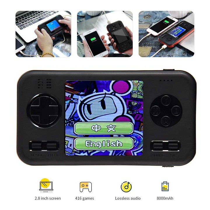 Máy chơi game cầm tay 416 trò Sothing kiêm sạc dự phòng pin 8000mAh- Hàng chính hãng