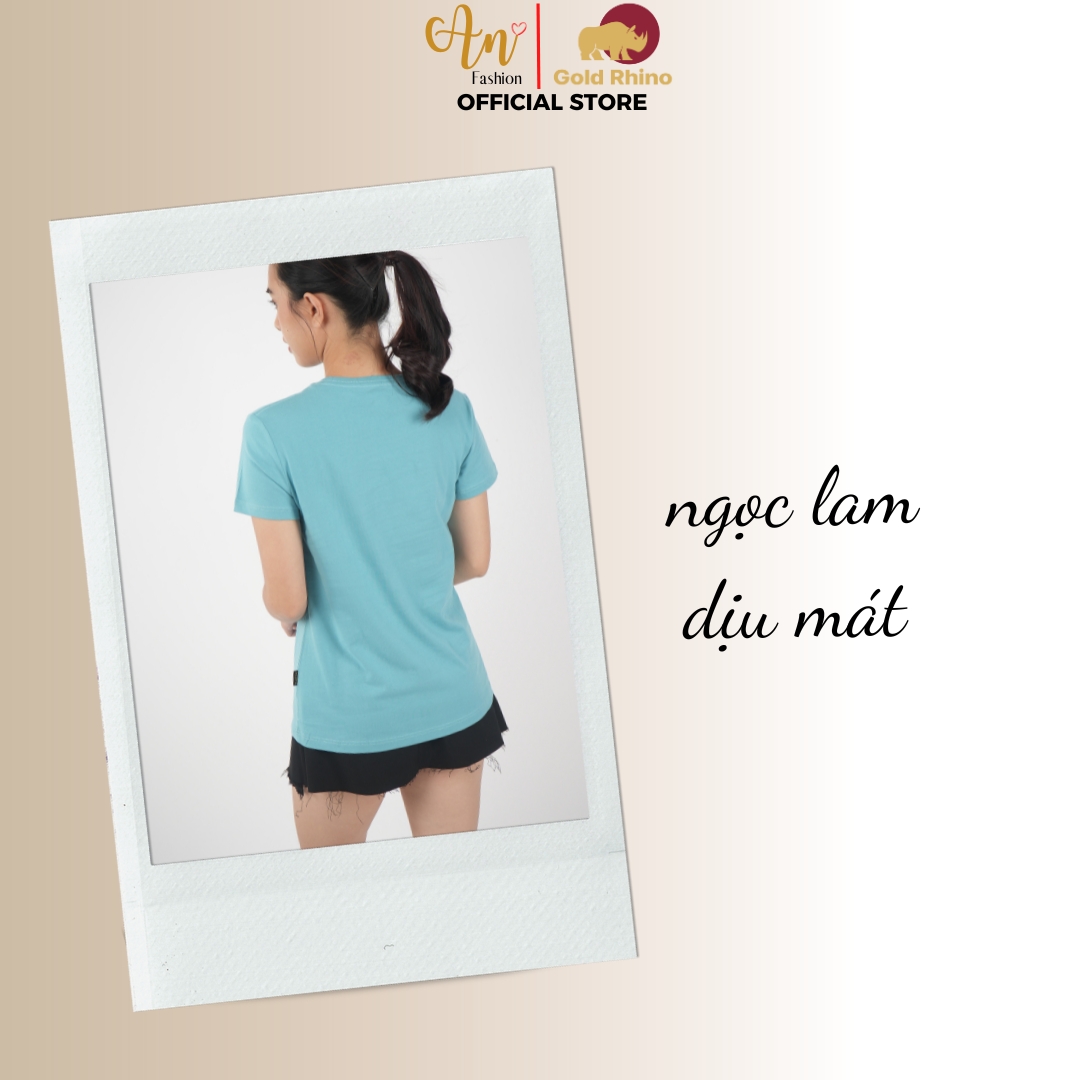 Áo Thun Cổ Tròn Nữ NGỌC LAM 100% Cotton Cao Cấp, Thoáng Mát, Kháng Khuẩn - Gold Rhino