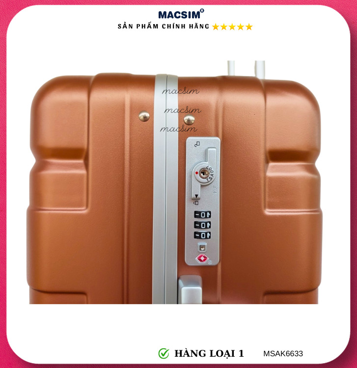 Vali cao cấp Macsim Aksen hàng loại 1 MSAK6633 cỡ 20inch