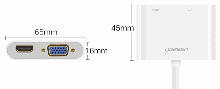 Bộ Chuyển Đổi Ugreen HDMI Sang VGA HDMI Có Nguồn Phụ 40744 - Hàng Chính Hãng