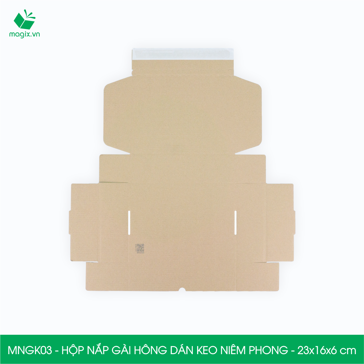 MNGK03 -  23x16x6cm - COMBO 100 HỘP CARTON NẮP GÀI HÔNG CÓ KEO NIÊM PHONG - THÙNG HỘP CARTON ĐÓNG HÀNG