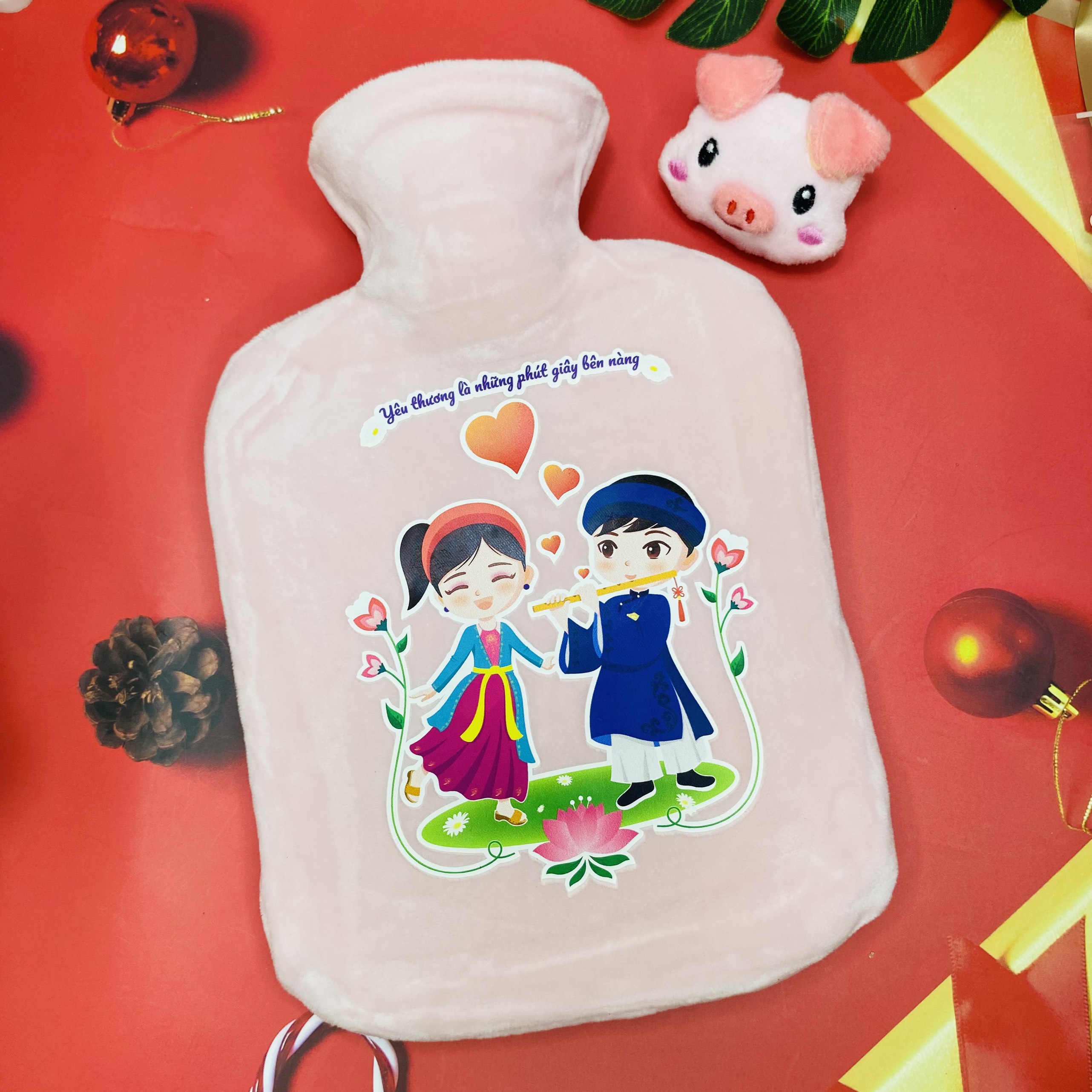 Túi chườm sưởi ấm phiên bản đặc biệt thiết kế mới tinh tế size 2000ml - kèm thêm quà tặng kute, chườm nóng lạnh giảm đau bụng kinh dành cho bạn nữ