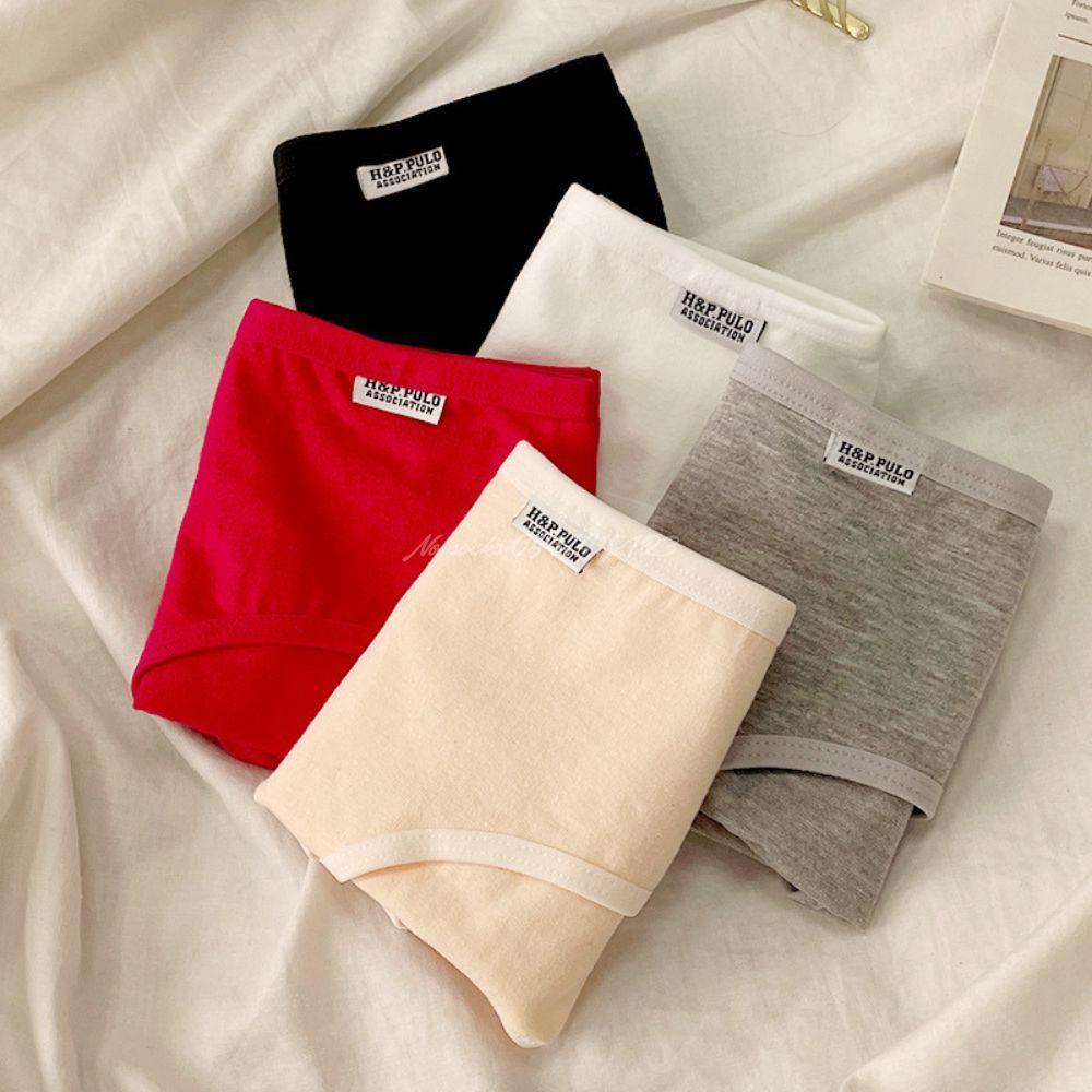 Quần lót nữ cotton H&amp;PPulo hàng Xuất, có 9 màu để chọn, mềm mại, thấm hút mồ hôi, thoáng mát Women Trắng - Hồng