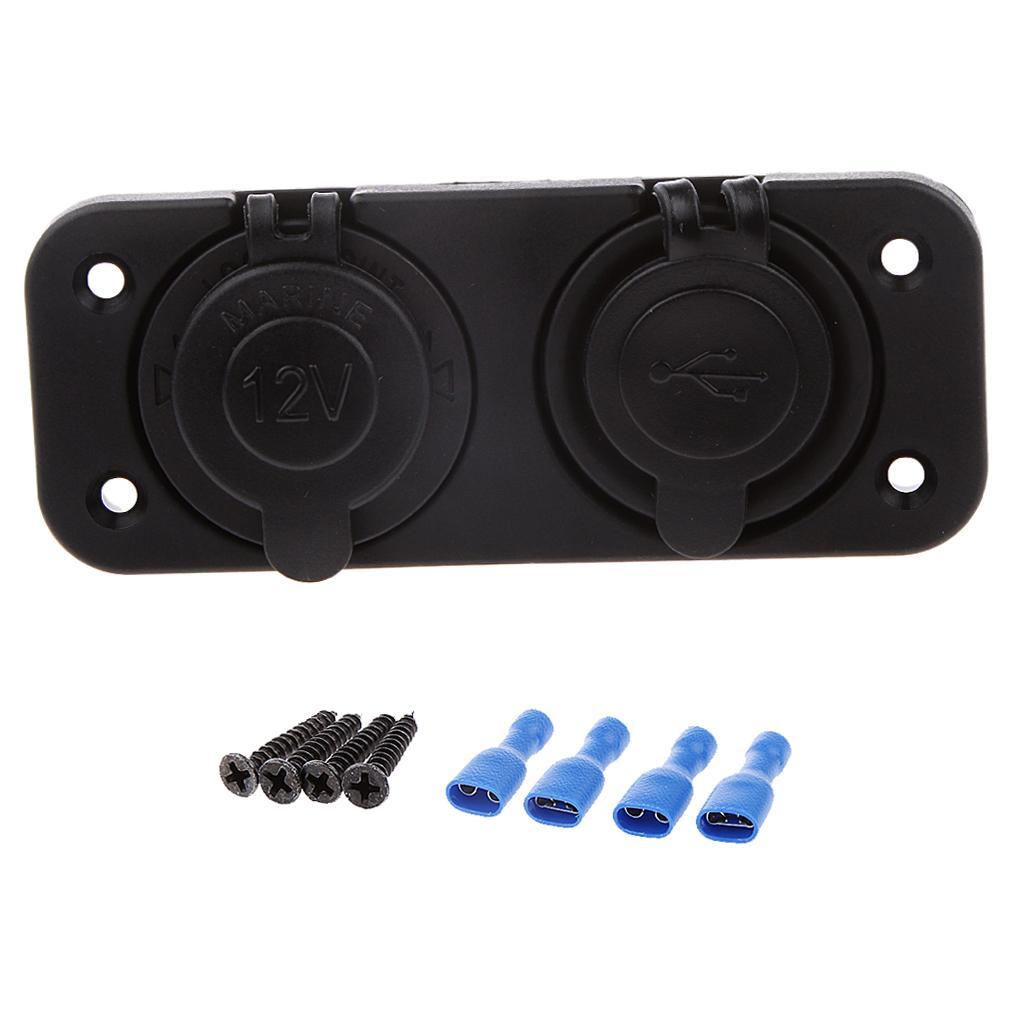 Dual USB Charger Socket Power Outlet 2.1A & 2.1A for Car Boat Marine Mobile