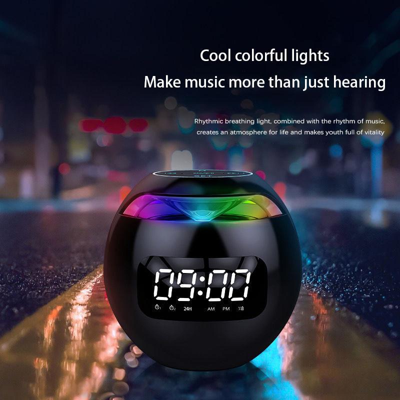 G90 loa tương thích Bluetooth LED di động LED không dây LED hiển thị Đồng hồ báo thức Mini Bass Sound Hộp âm thanh Hifi TFcard Trình phát âm nhạc Color: Pink Set Type: Speaker