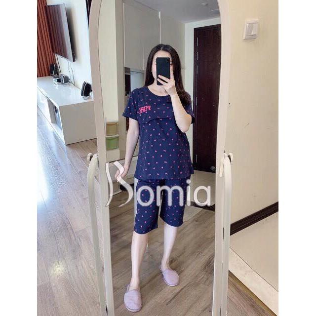 Bộ đồ bầu Pink Quảng Châu Bầu và Sau Sinh Cộc Tay