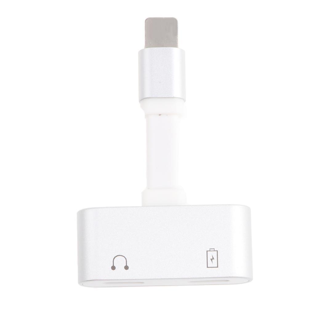 Dual Headphone Jack Audio Charge Adapter For IPhone 7 8 8Plus