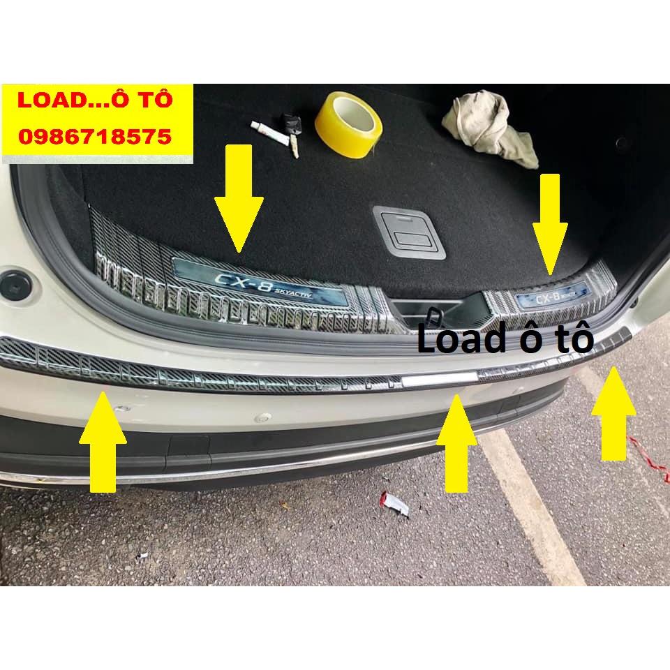Bộ Chống Trầy Cốp Trong, Ngoài Carbon Xe Mazda CX8 2022-2019 Mẫu Vân Carbon Bóng Cao Cấp